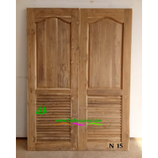 ประตูห้องน้ำไม้สัก รหัส  N15